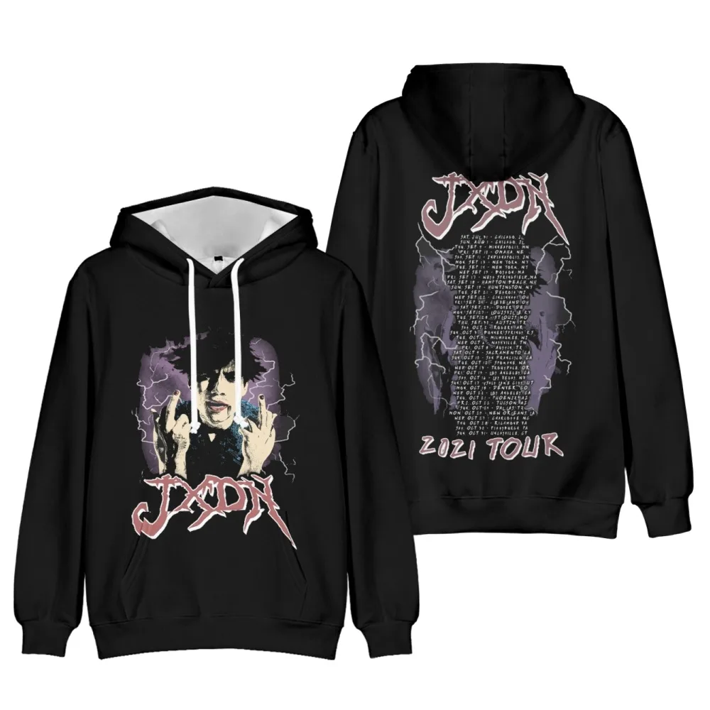 Jaden Hossler Merch Angels & Damons Hoodie 90s Social Media Star Jxdn Merch Black Sweatshirt 3D Clothes Plus Size