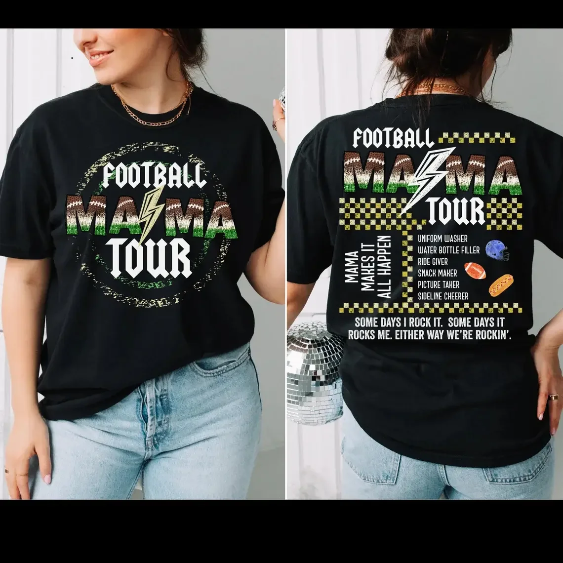 Football mom shirt, Football mama tour tee, Sports mama t - shirt, Gift for football mom, Mother's day gift, Football Mama Shirt, Sports Mom Tees