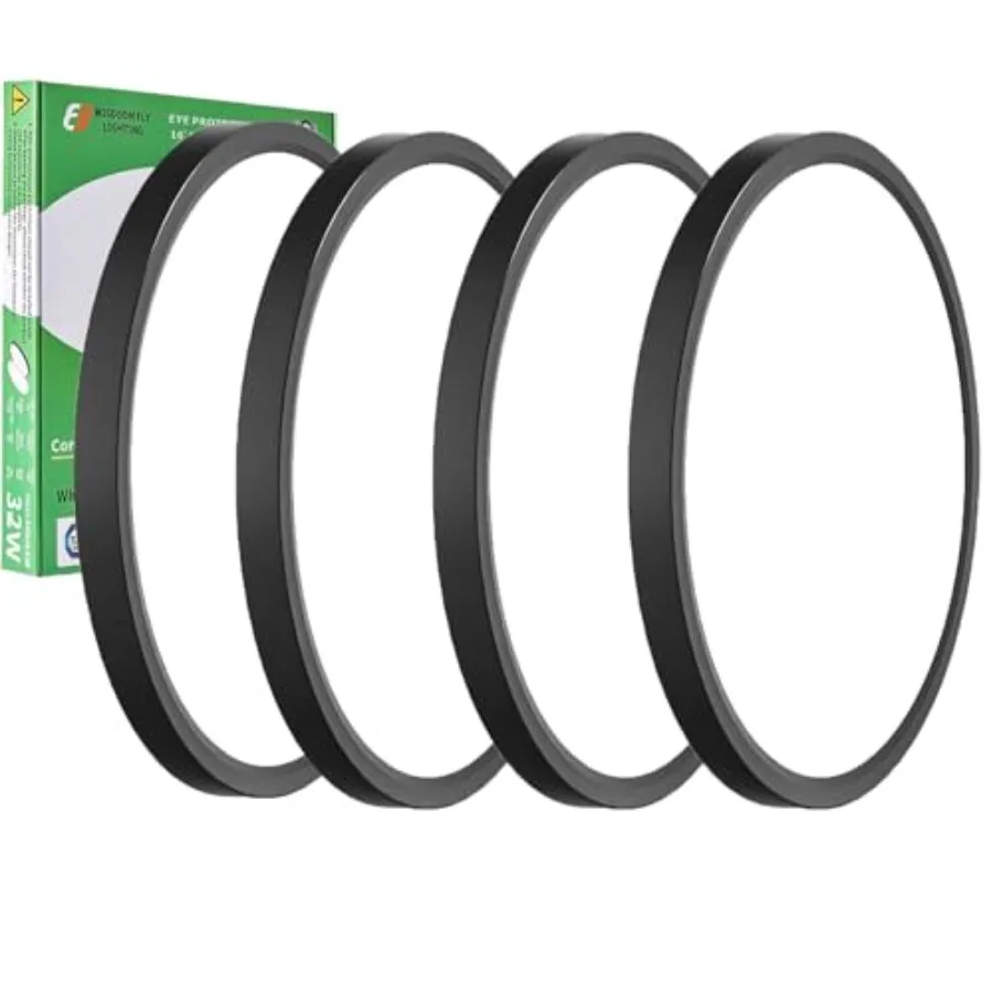 4PK 15.8 Inch LED Flush Mount Ceiling Light, 32W, 3480LM, 3000K/4000K/6000K CCT Selectable, Round Flat Panel Light Low Profile
