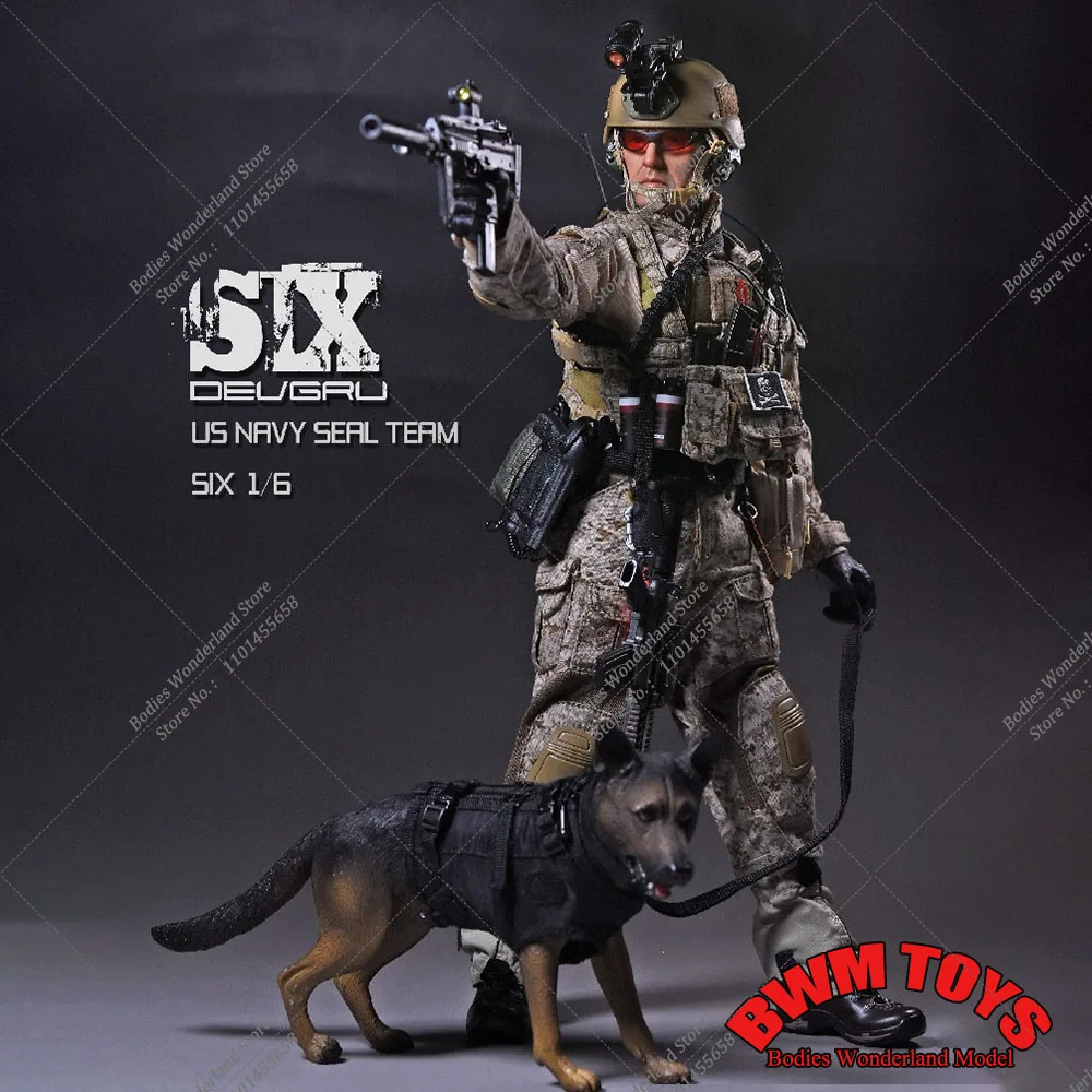 

In Stock PLAYHOUSE PH 1/6 Scale US Military Navy Seal Team 12'' Male Solider Action Figure with Double K9 Dog Model Toys for Fan