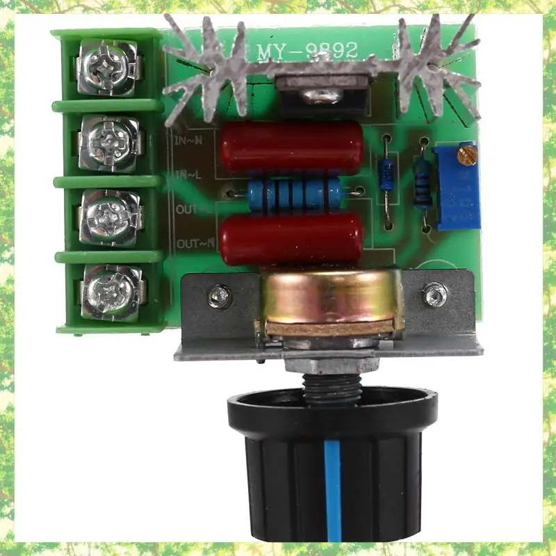 Controlador de velocidade inteligente-2 peças para motor ac ac 220v 2000w tiristor controle de velocidade do motor controlador de potência ajustável