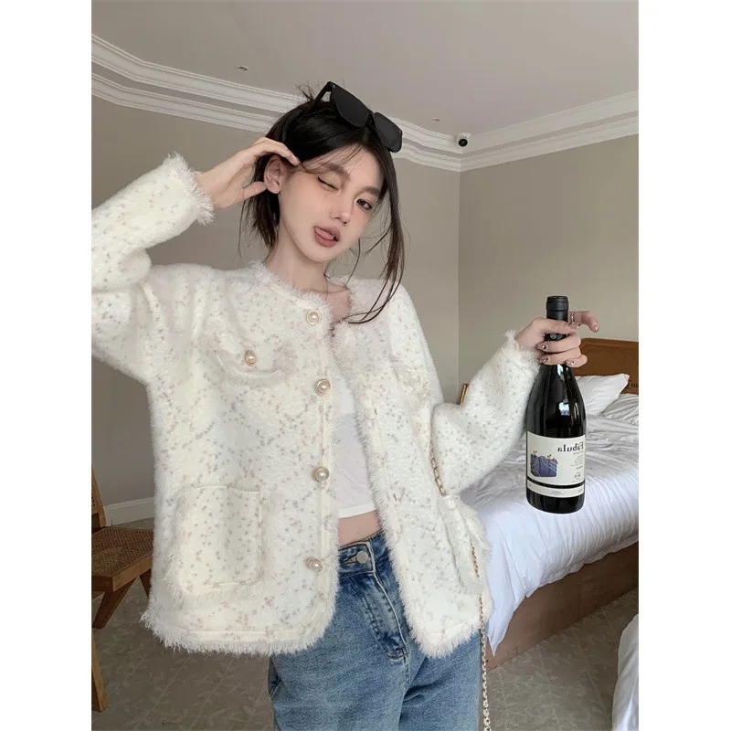 2024 High-End Xiaoxiangsu Jacket For Women's Early Autumn Fashion Temperament Mink Fur Socialite Cardigan