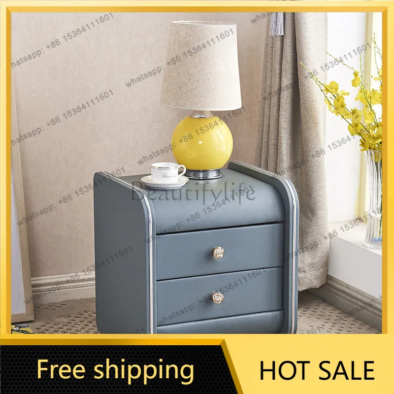 LJY Yellow Classic Tall Nightstands Narrow Design Blue Unique Narrow Bedside Table Essentials Modern Mesitas De Noche Furniture
