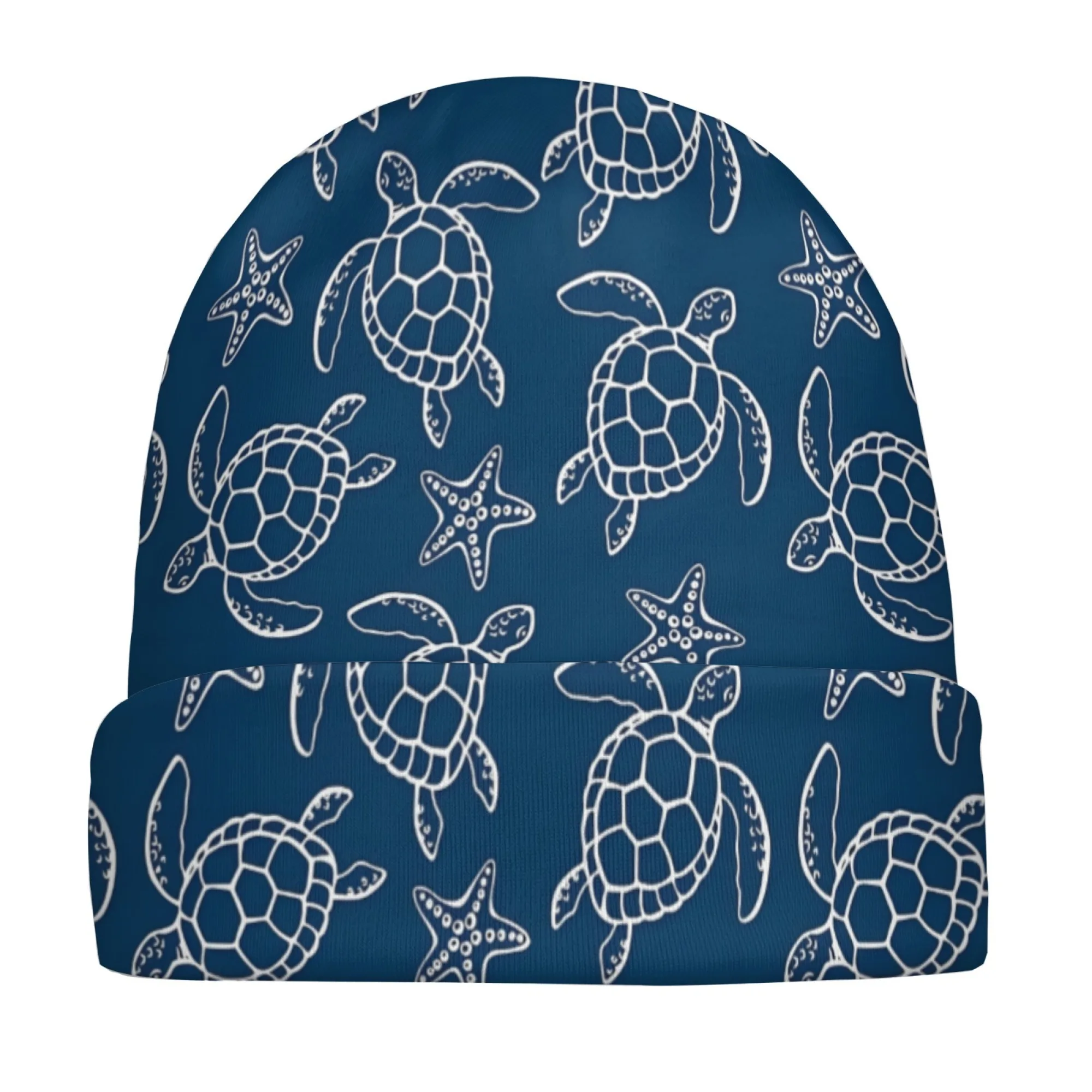 Novedad, gorro con estampado de tortuga oceánica para hombre, gorro tejido Retro informal a la moda, cómodo y cálido, gorro de calavera feliz de Hip Hop callejero, regalo