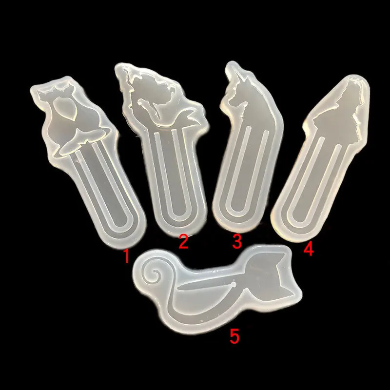New Mirror Handmade DIY Epoxy Bookmark Mold Mermaid Cat Pony Crystal Bookcase 16675