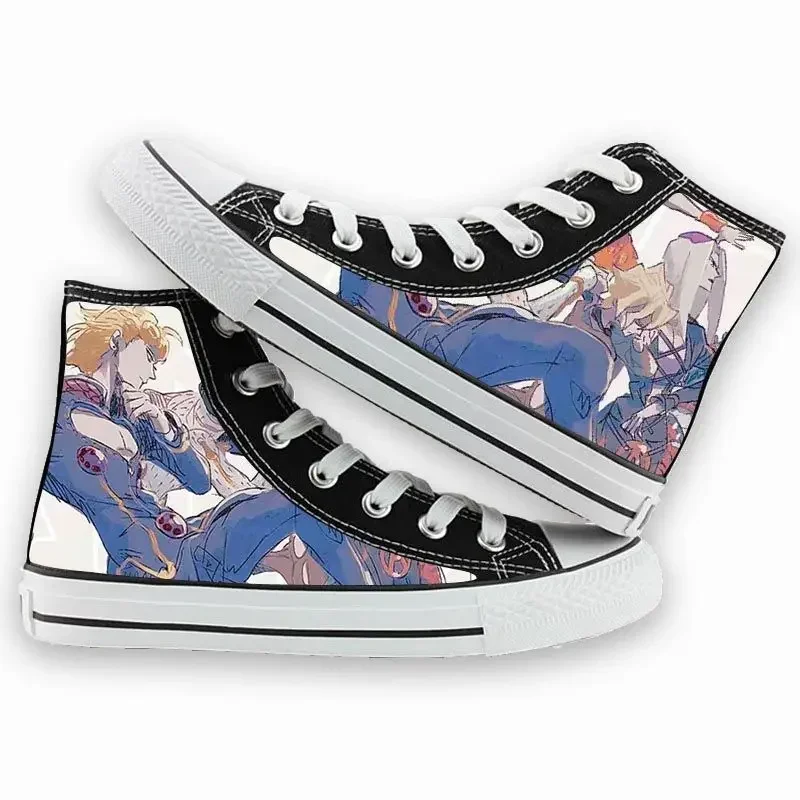 Jojo's bizarre adventure sapatos de lona anime tênis casuais cosplay traje de alta qualidade sapatos kawaii y2k jojo acessórios