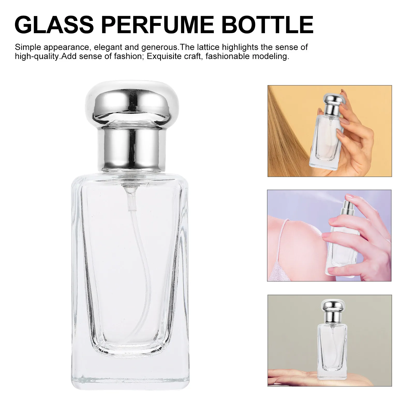2Pcs Mushroom Head Glass Perfume Bottles 25Ml Refillable Spray Mist Atomizers Travel Perfume Sprayer Spray Bottle