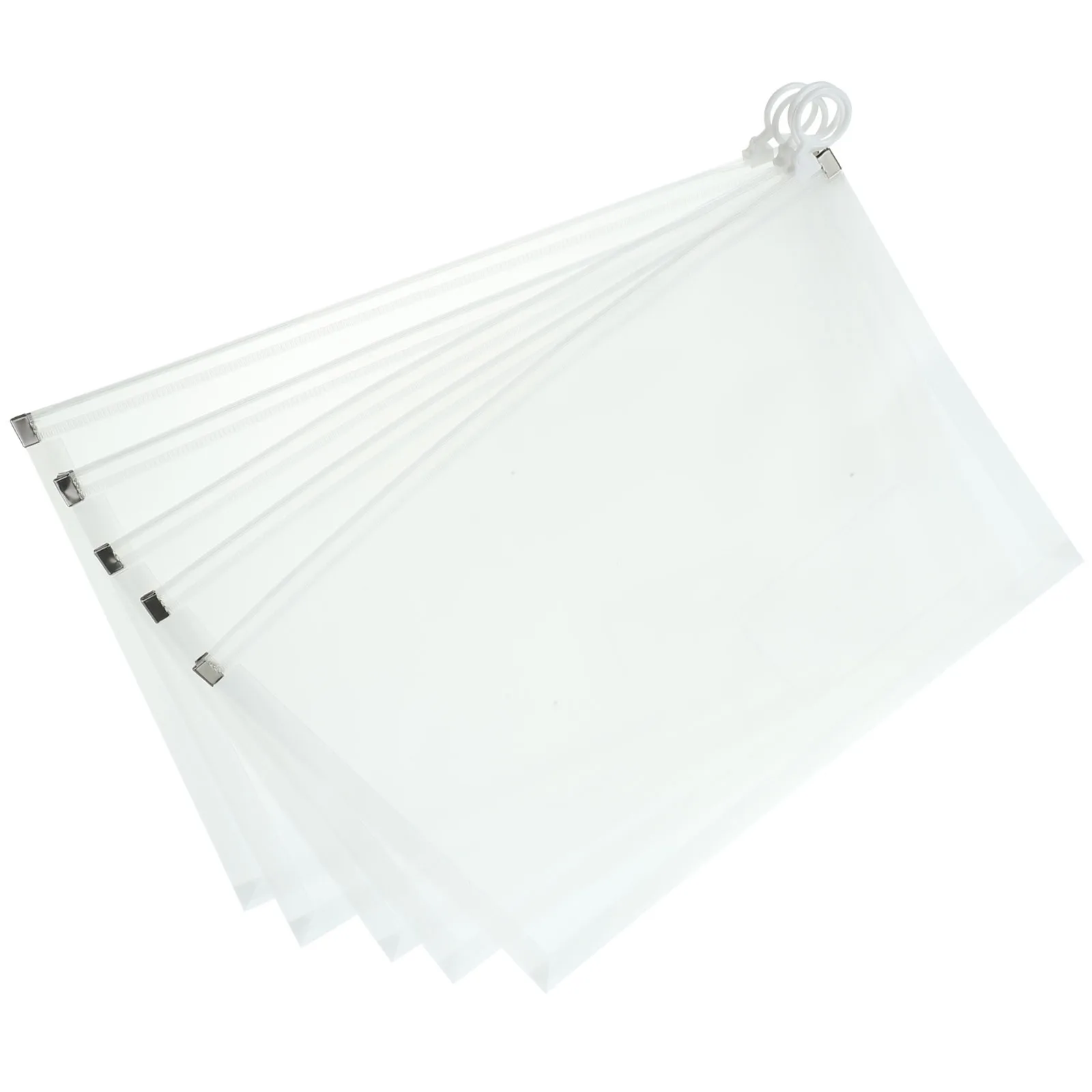 

5Pcs Transparent File Pockets A4 Large Capacity PP Plastic Document Bags for Receipts Vouchers Papers Office School File