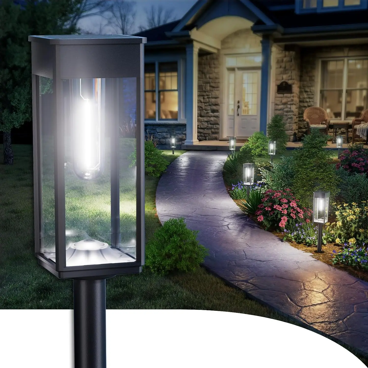 Flood Lights Metal 8in 8 Pack Waterproof Winter Gray