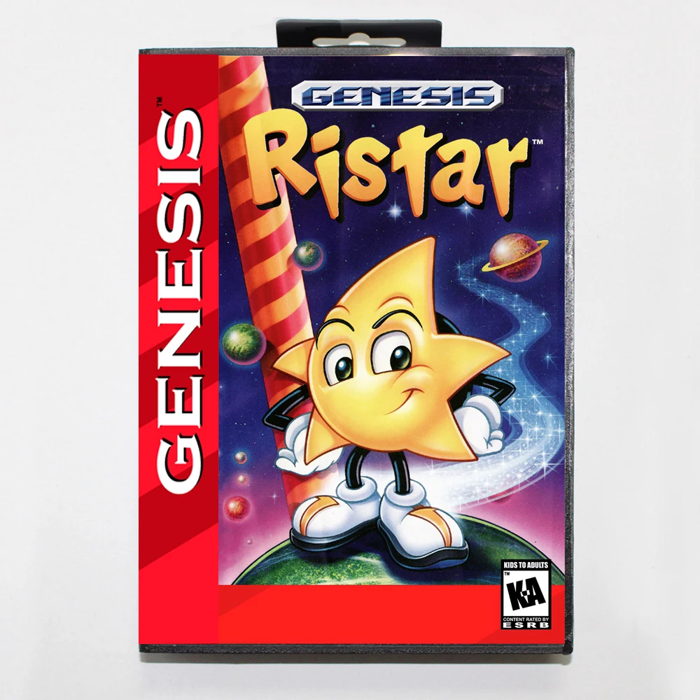 Ristar MD Game Cartridge with USA Box for 16 Bit Sega Megadrive Genesis System