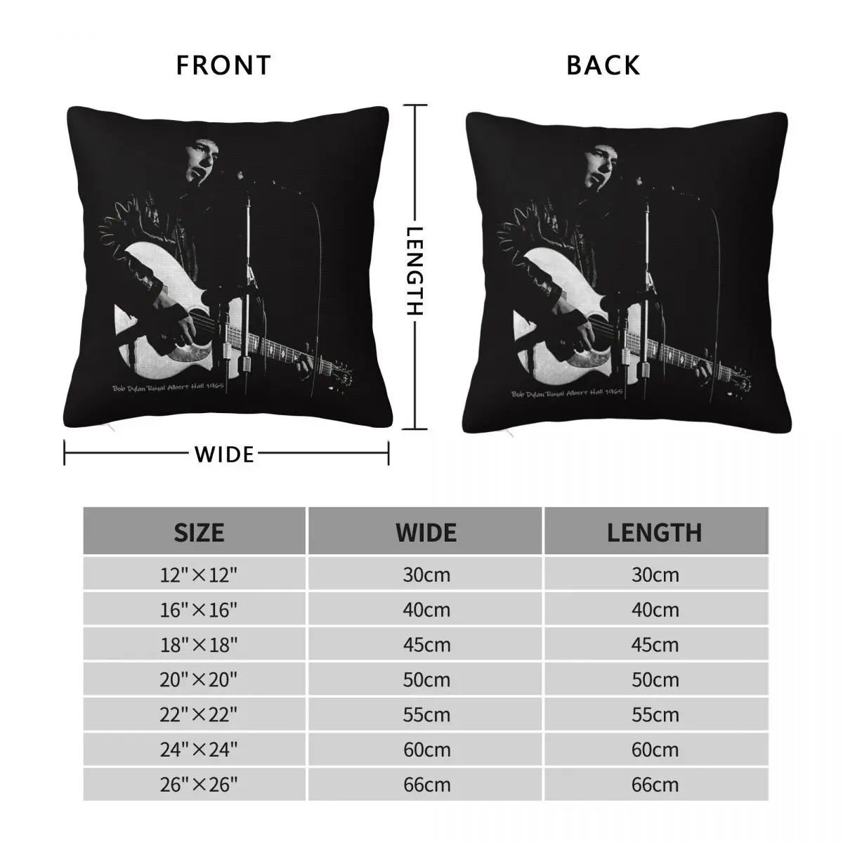 Bob Dylan Royal Albert Hall Square Pillowcase Polyester Linen Velvet Pattern Zip Decor Bed Cushion Cover 18