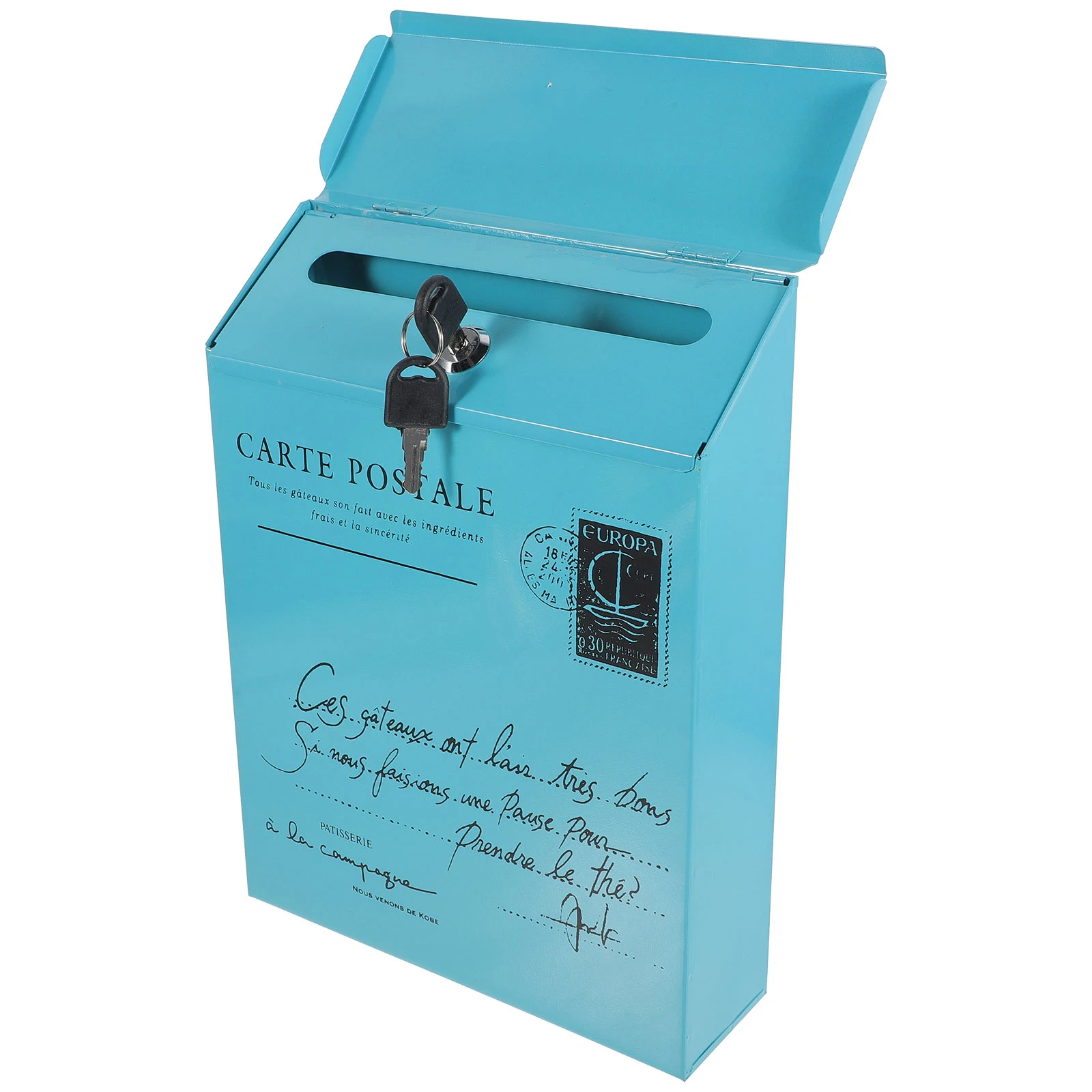 

Wall Mount Mailbox Vintage Style Iron Letter Box Locking Post Box for Home Garden Office Decorative Mail Organizer