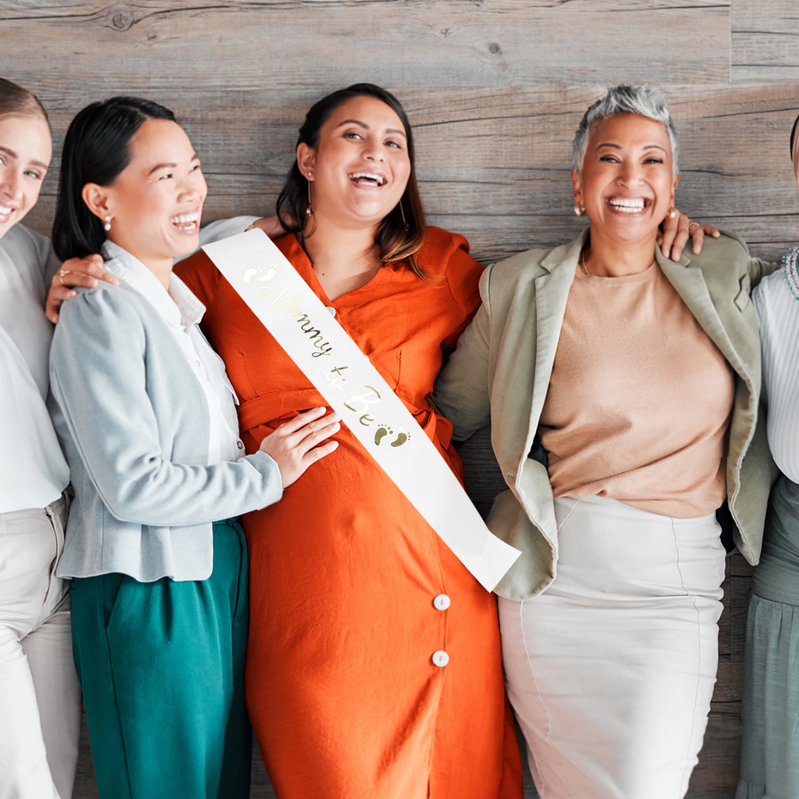 

2pcs Shower For Mum White Maternity Sash Kit Silky Mom To Be Party Decoration Gender Reveal Sash Accessory - Party