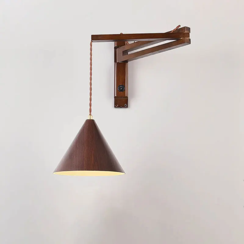 

Creative Modern Log Wall Lamp Retractable Foldable Bedside Lamps Nordic Rocker Arm Aisle Corridor Restaurant Wall light