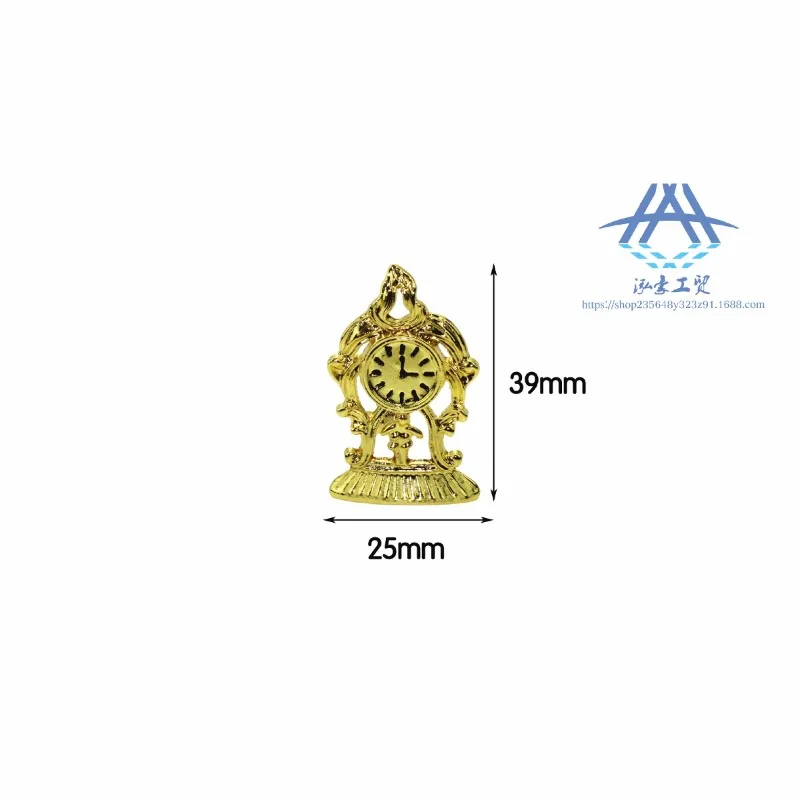 1:12 miniatuur gouden klok poppenhuisaccessoires simulatie vintage klok speelgoed model micro-scène creatieve prachtige decoratie
