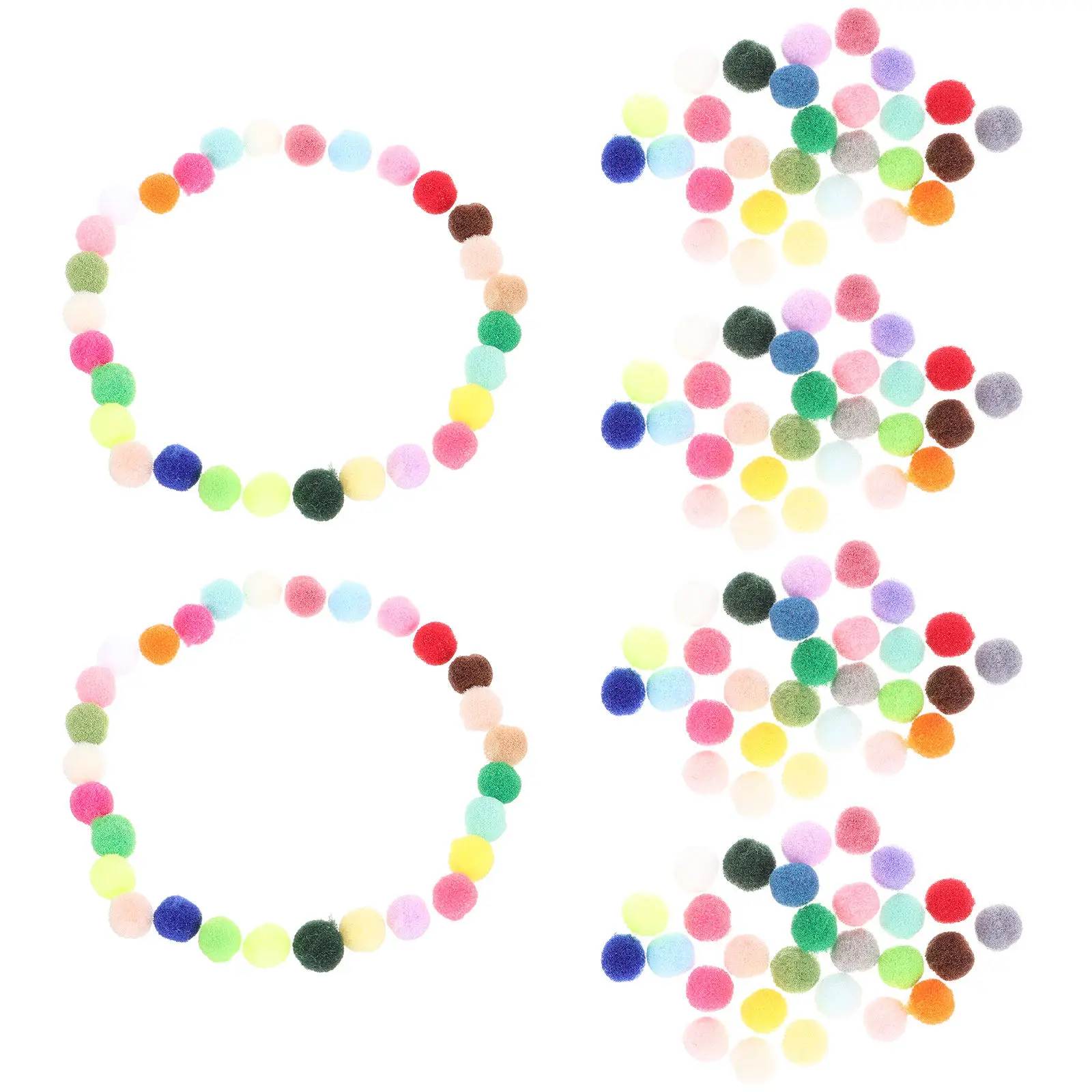 2000Pcs Colorful Elastic Polyester Balls for DIY Craft Material Kids Art Projects Hat Scarf Accessories Colorful Ball Toy