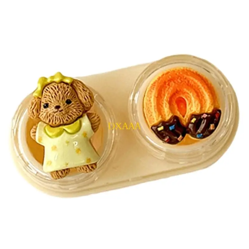 منظمات تخزين العدسات اللاصقة من DXAA بتصميم درج حافظة عدسات الدب الكرتوني للطلاب