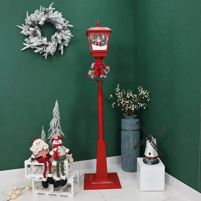 Street Light Christmas Gift Festive Atmosphere Decoration LED Electric Music Snow Drift Light Snow
