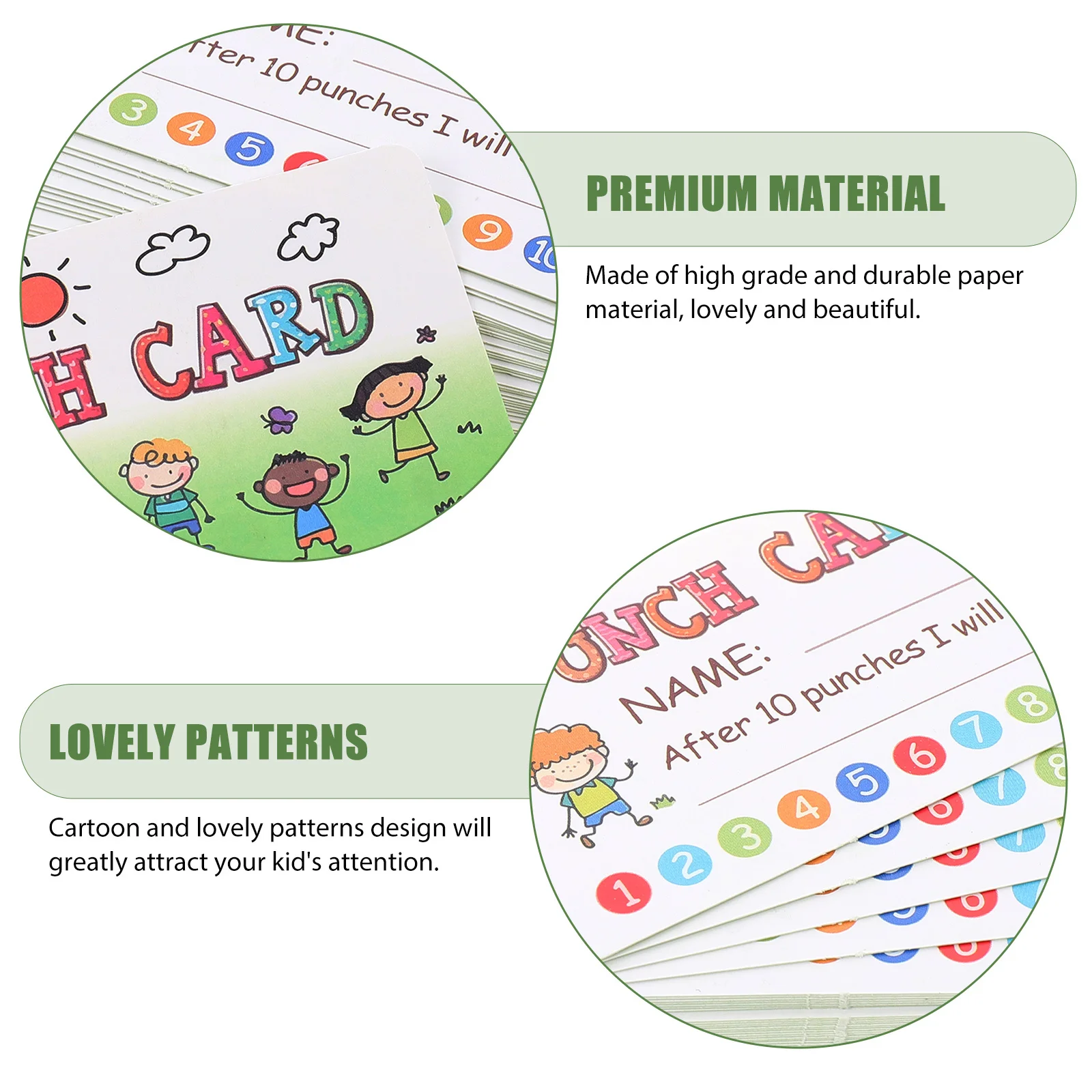 

150Pcs Reward Cards Colorful Punch Cards for Learning Motivation Teaching Prop Multipurpose Teaching Prop