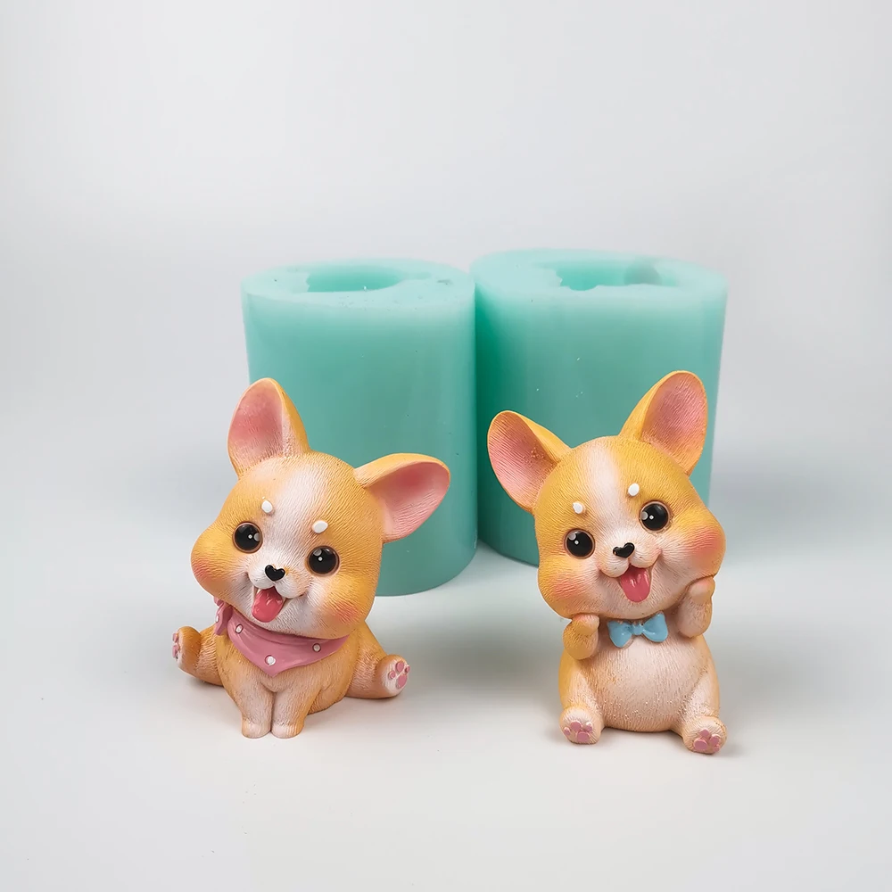 

PRZY 3D Cute Couple Puppy Mould Silicone Wedding Birthday Animal Boy Girl Dog Candle Mold Soap Molds Clay Resin Moulds