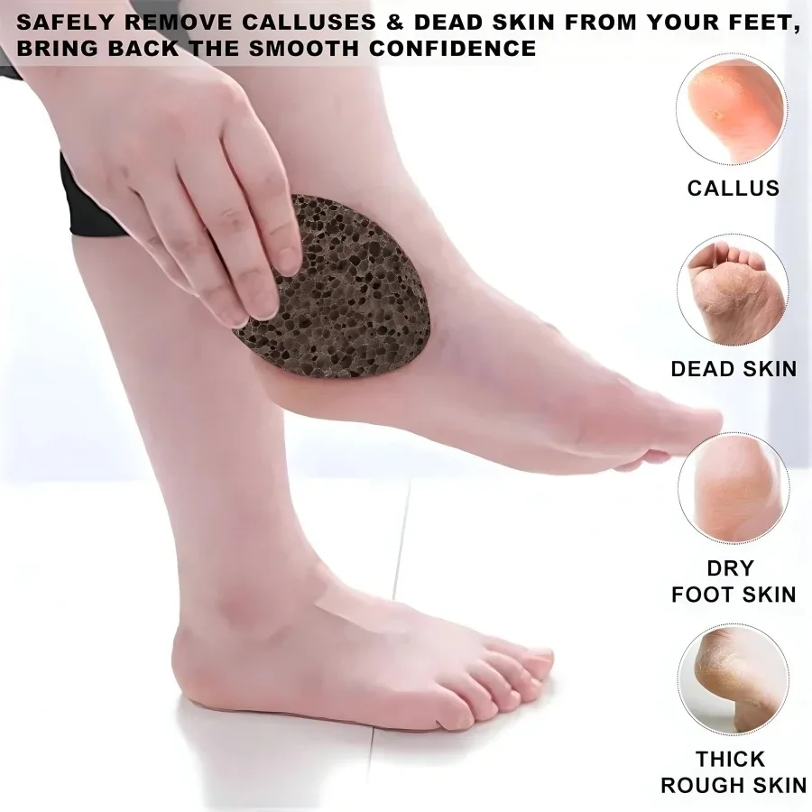 1PC Natural Foot Pumice Stone Pedicure Tools Natural Foot Scrubber for Exfoliation to Clear Callus on Hands Heels and Body