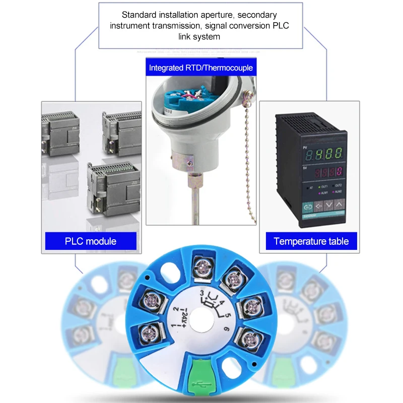 Integrated Hart Thermal Resistance Pt100 Module S/e/k Type Thermocouple To 4-20ma Intelligent Temperature Transmitter