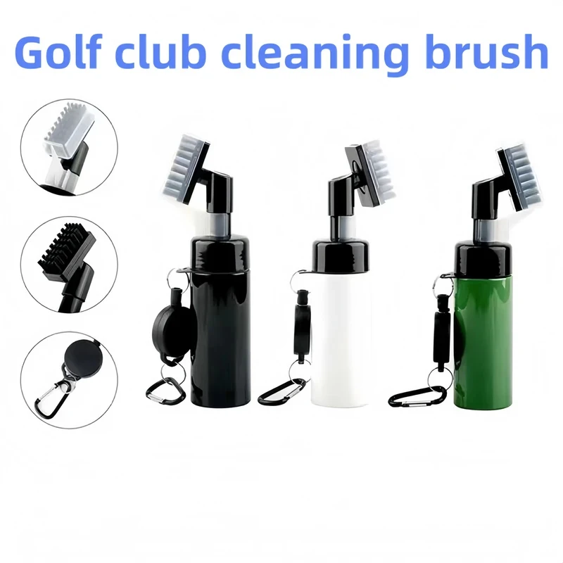 Kit de Limpeza Portátil para Tacos de Golfe com Frasco Spray à Prova de Vazamentos e Escova para Limpeza de Ranhuras - Conjunto de Ferramentas para Manutenção de Golfe