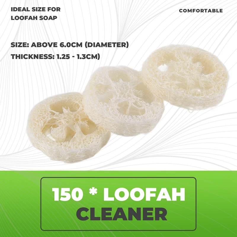 150Pcs Natural Loofah Luffa Loofa Slices Handmade Loofah Soap Box Tray Tools Cleaner Sponge Facial Soap Holder