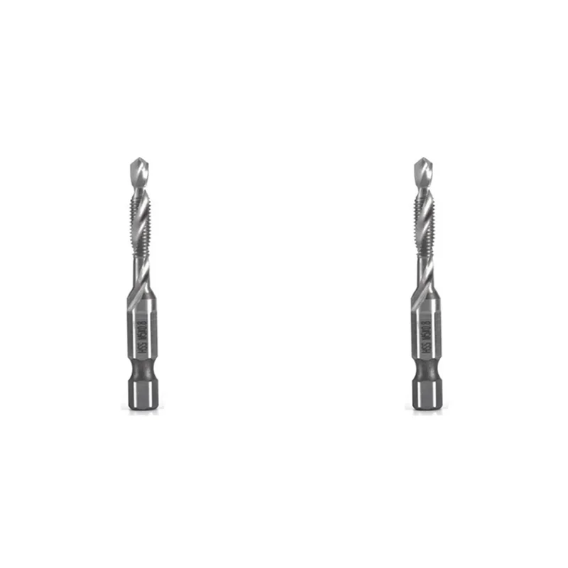 

A84X-2Pcs M5X0.8Mm High-Speed Steel 4341 Titanium Plated Composite Tap Drill And Tap Integrated Machine Tap Open