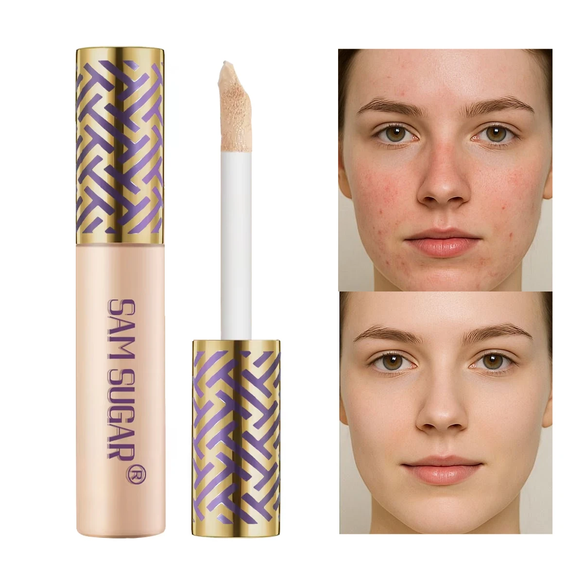 6-kolorowy podkład w płynie kryjący i naprawiający skórę, długotrwały, odporny na rozmazywanie, naturalnie rozjaśniający korektor w płynie