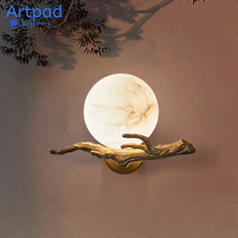 

Outdoor Waterproof Italian Copper Wall Light Exterior Landscape Garden Courtyard Lamp Balcony Living Room Marble Porch Lights