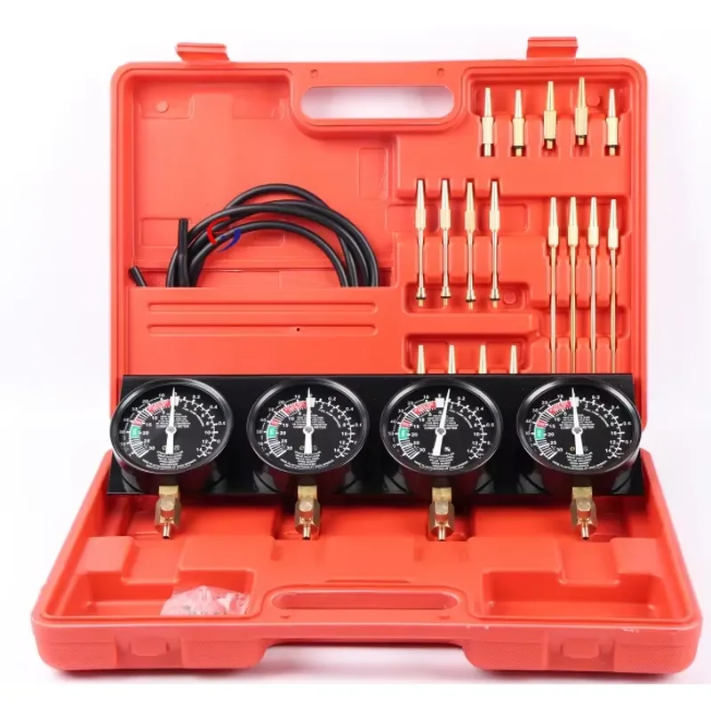 Red Color Synchronizer Balancer Gauge Kit Engine Fuel Vacuum Carburetor Carb Tool Excavator Parts