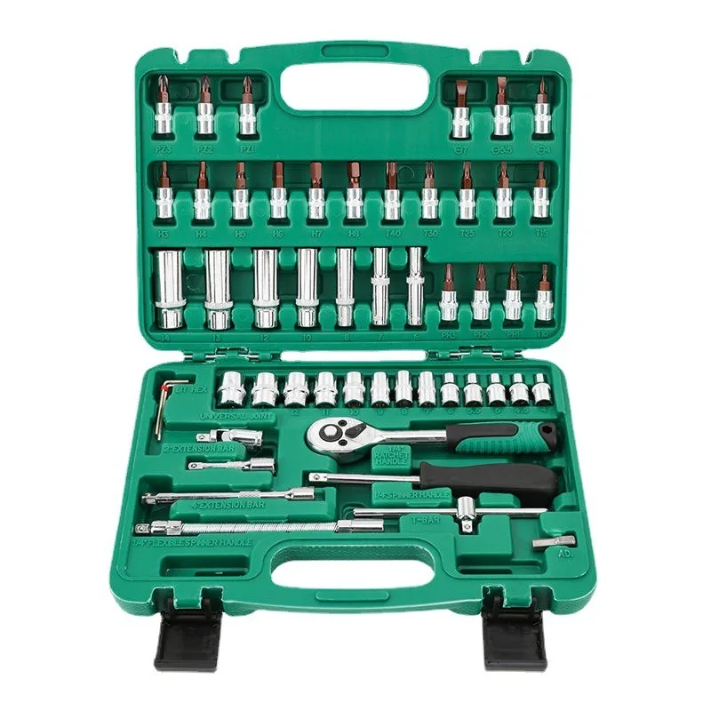 For 46 Pieces Ratchet Wrench Sleeve Auto Repair Kit, Universal Sleeve, Hardware Tool Set