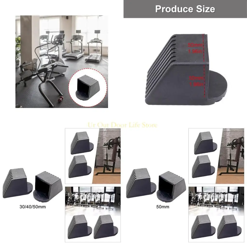 

77UF 4Pcs Fitness Equipment End Caps Square End Cover Replacement Foot Cover Enduring