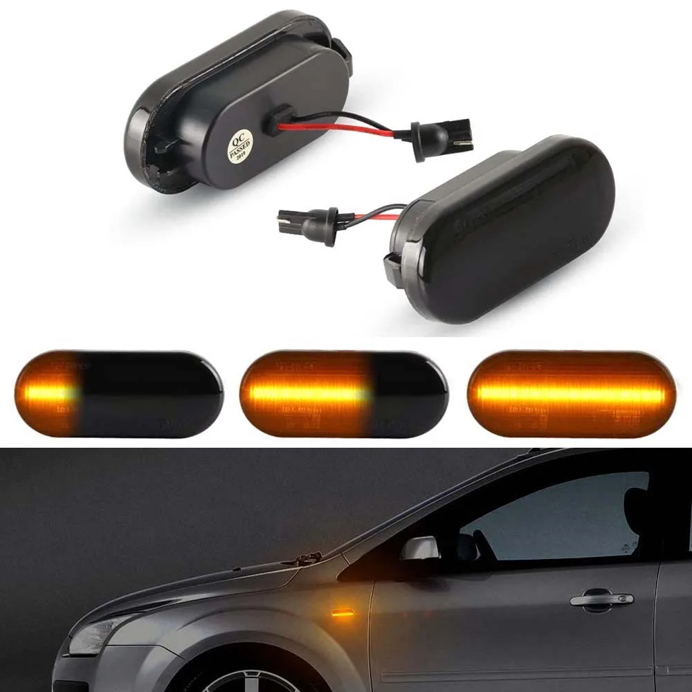 Intermitente lateral LED dinámico para coche, lámpara indicadora de 2 piezas para SEAT Leon 1P Ibiza Mk3 6L Mk4 6J Toledo Exeo Sedan
