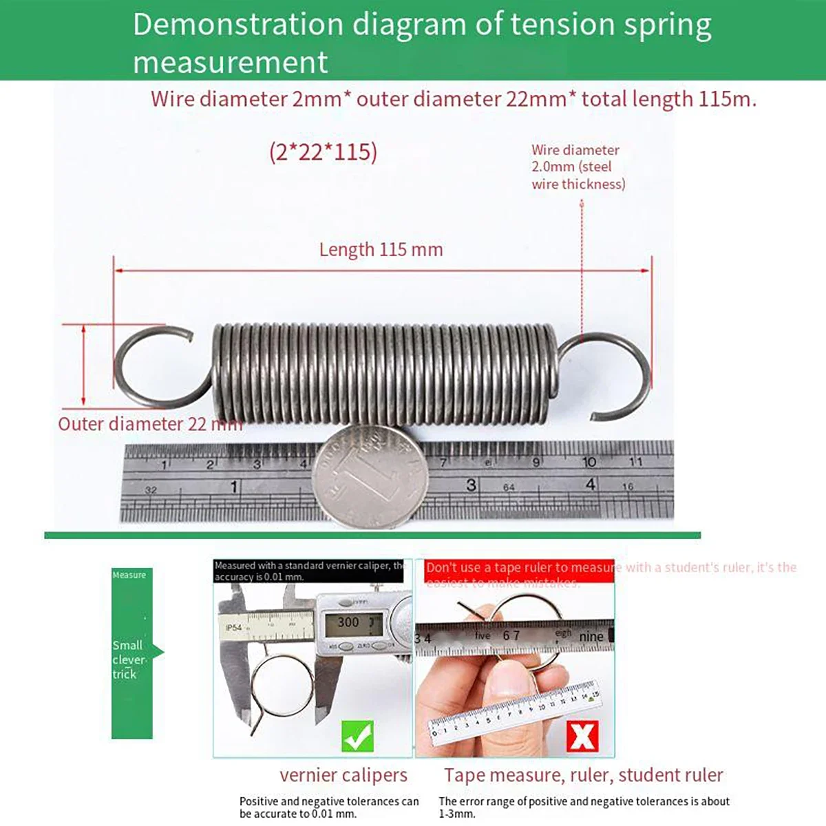 1 Meter Long Strip Spring Steel Tension Spring Band Ring Hook Slender Soft Wire Diameter 1.2-3.5mm Outer Dia 8-30mm