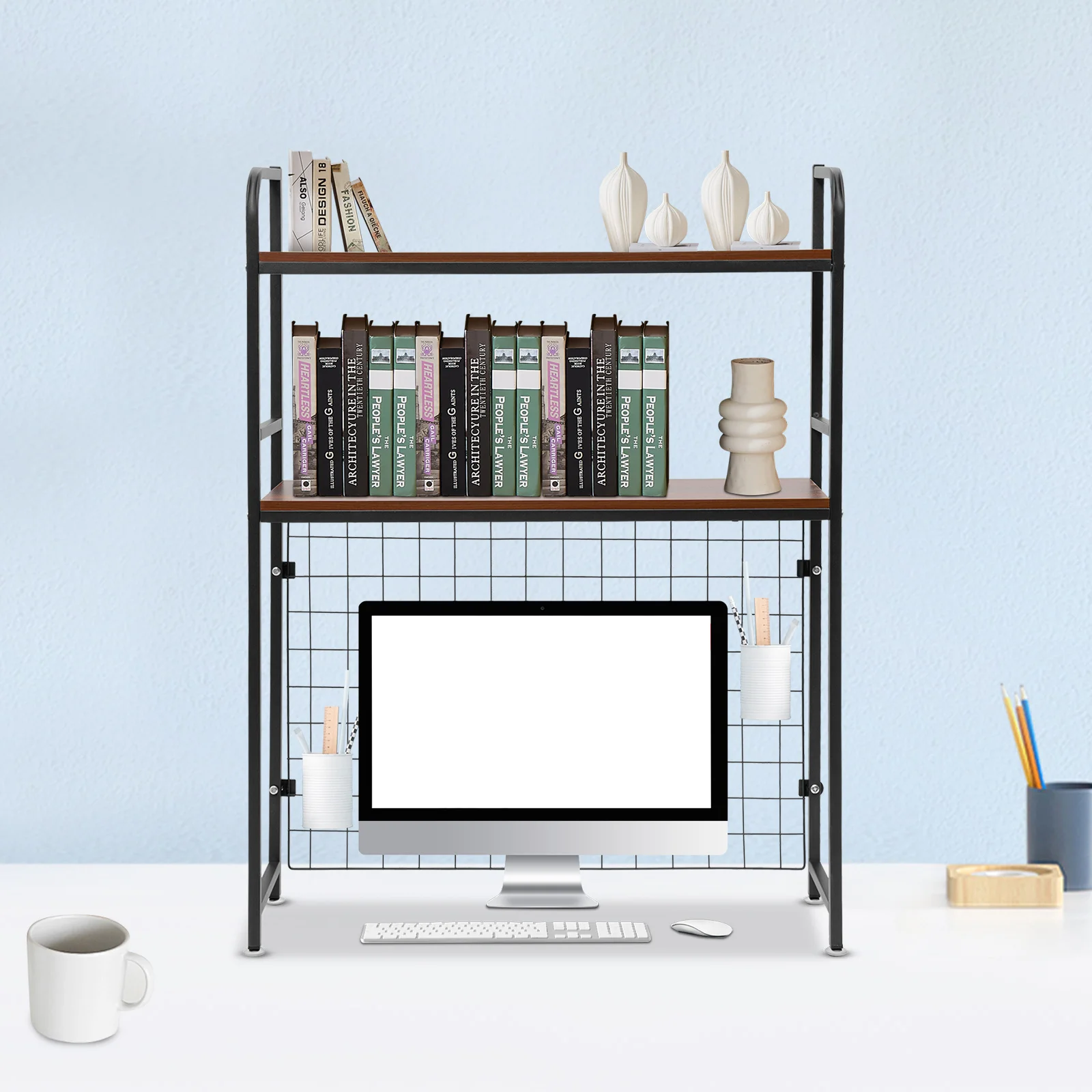 

Bookcase 2-Tier Multipurpose Countertop Organizer Shelf