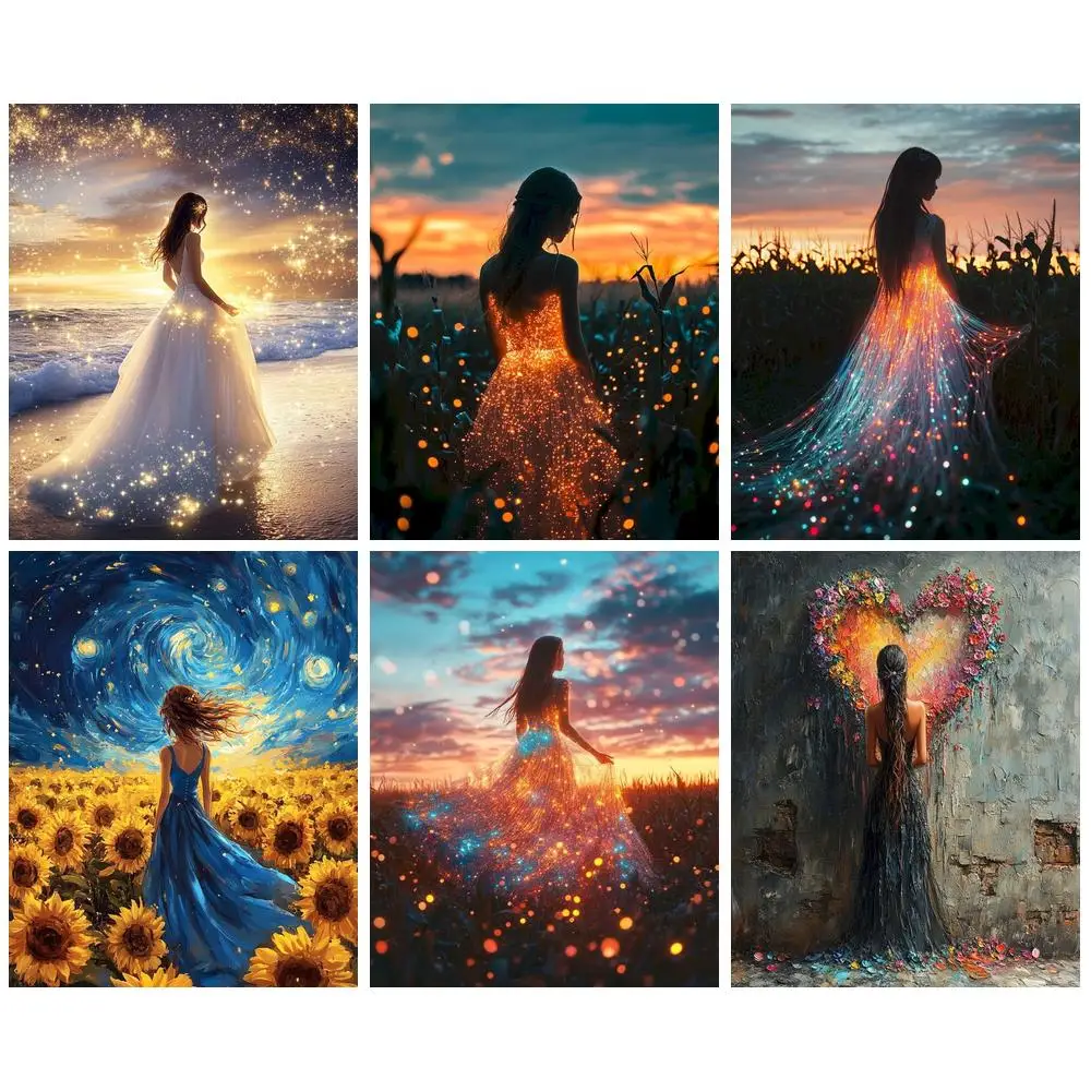 PhotoCustom 5D DIY Diamant Stickerei Porträt Malerei Mädchen Cartoon Voll Platz Neue Ankunft Handarbeiten Hause Dekoration