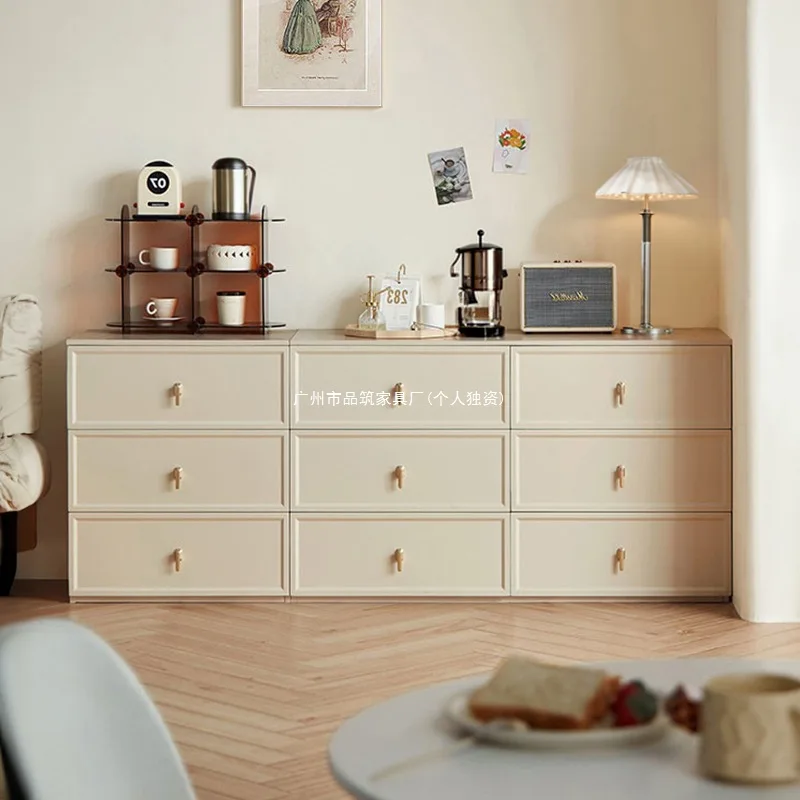 DSA Cream Wind Bucket Cabinet Bedroom Storage Bedside Locker Living Room Wall Drawer Simple Generation Five Bucket Cabinet