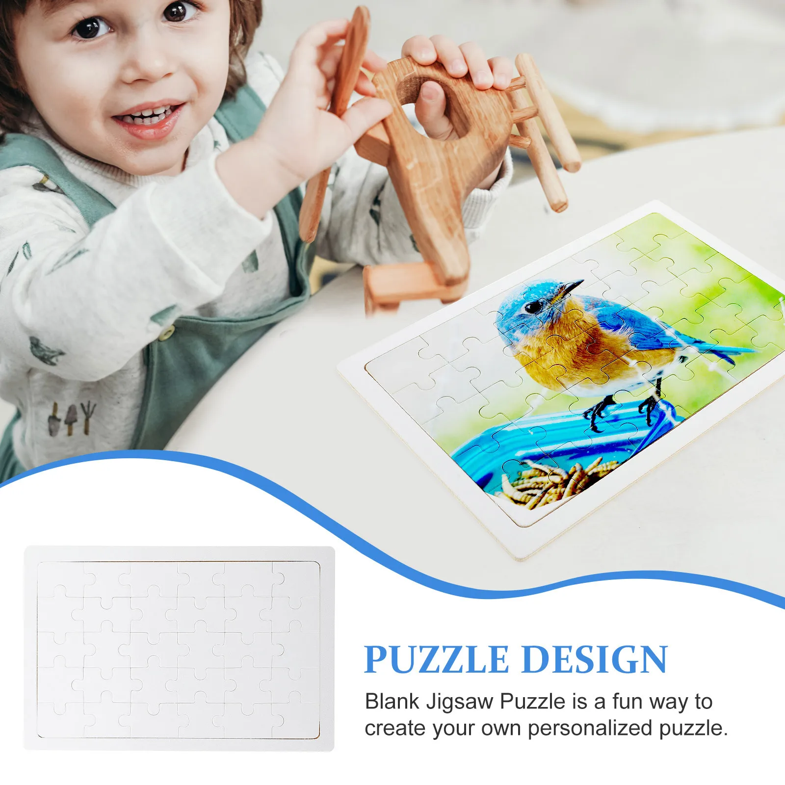 

DIY Rectangle Wooden Heat Transfer Puzzle Sublimation Blank Puzzle Piece for Custom Pattern Transfer and Creative Family Games