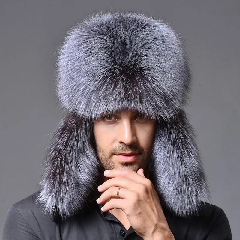 Men's thickened fur hats cycling warm windproof ear-protecting ski outdoor
