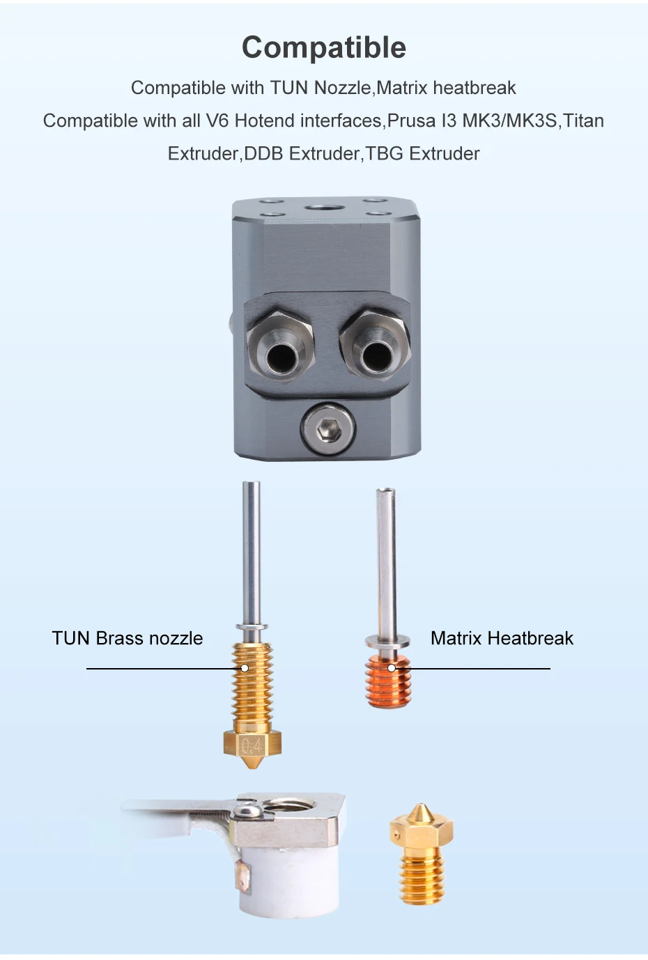 R Trianglelab TD6S-LC TD6S Flüssigkeitsgekühltes Hotend für CHC TD6 V6 HOTEND DDB DDE Direktantriebsextruder oder Bowden Voron 3D-Drucker – Detail 4