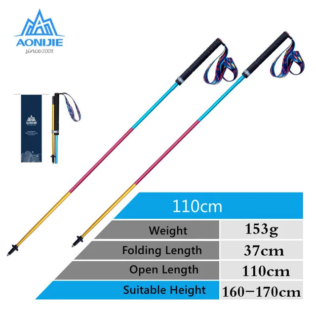 AONIJIE E4201 Aktualisierter Wanderstock aus Kohlefaser-Aluminium, Trekkingstock, leicht, zusammenklappbar, mit Schnellverschluss, für Trailrunning, Gehstock