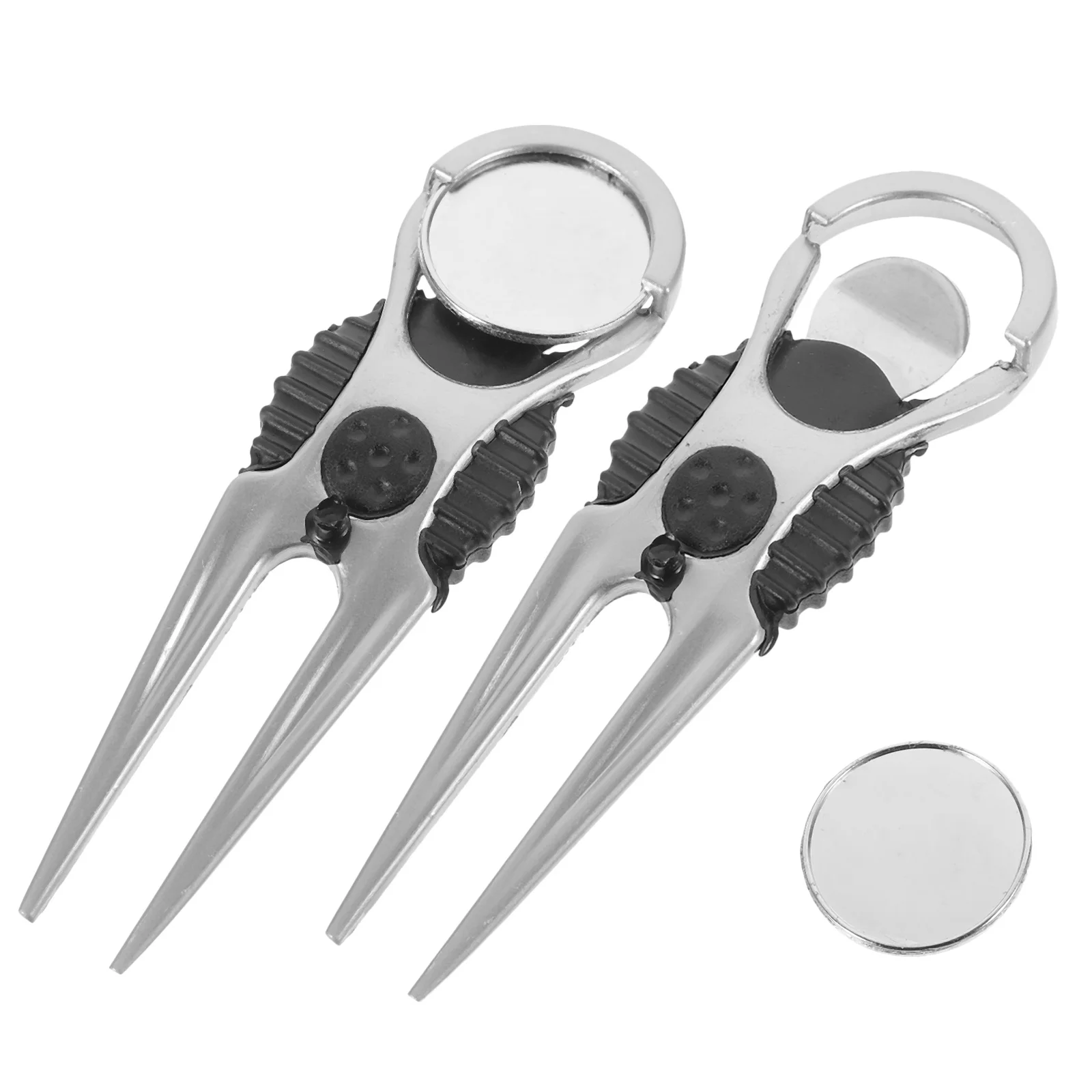 2Pcs Golf Divot Fork Green Repair Tool Portable Ball Marker Lightweight Outdoor Divot Tool Green Accessories