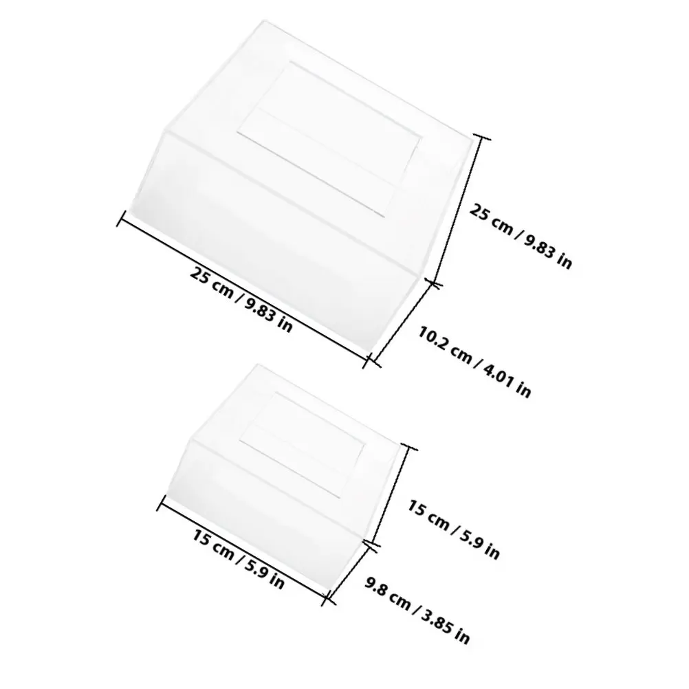 2Pcs Square Acrylic Cake Stand Transparent Minimalist Design Stackable for Cakes Desserts Buffet Display Cake Stand Party