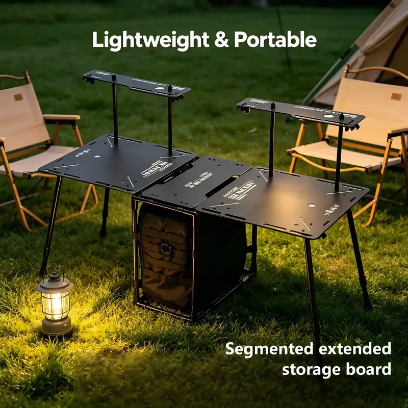 Outdoor Camping Tactical Aluminum Alloy Lightweight Detachable Folding Table Portable Outdoor Furniture for Hiking & Picnic