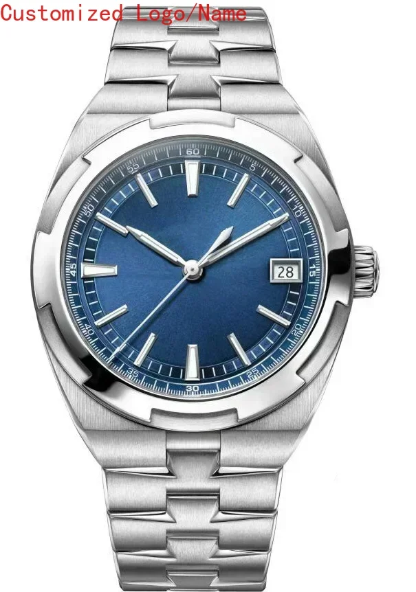 Модные наручные часы Overseas, черные, синие, белые, с сапфиром, мужские автоматические механические часы из нержавеющей стали по индивидуальному заказу