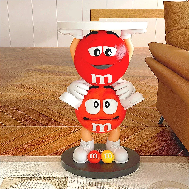 M Letter Cartoon Coffee Bean Living Room Bedside Table Ornaments, Floor-standing Coffee Table Furniture Decorations