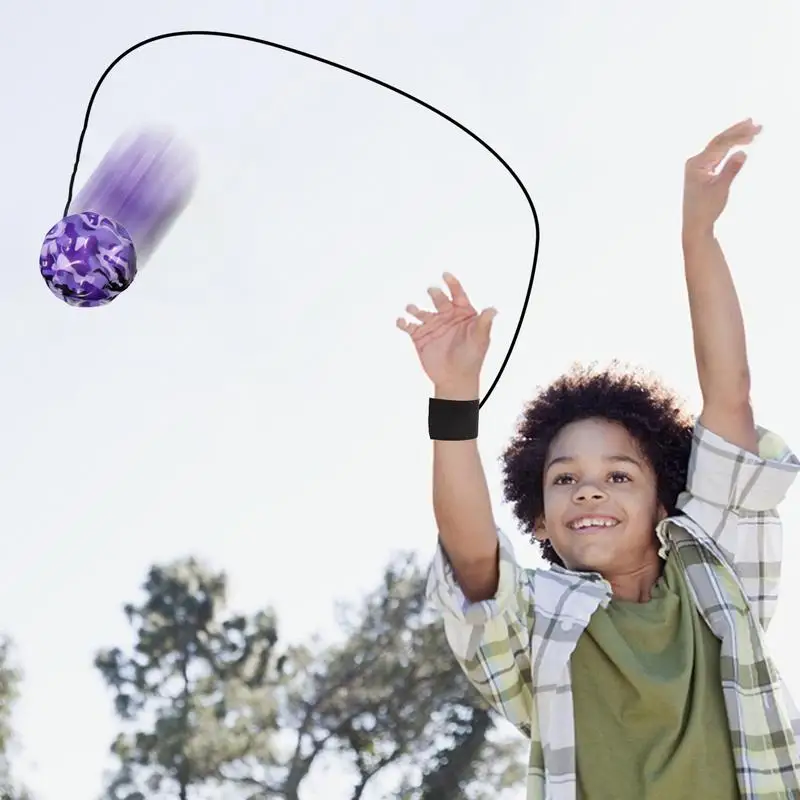 Bola de retorno de muñeca para niños, pelota de rebote ajustable con cuerda, Bola de muñeca deportiva, juguete divertido para un solo jugador