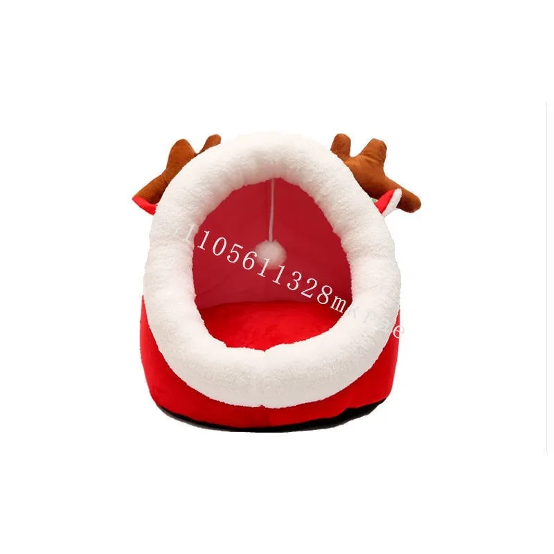 

New Cat Bed House Semi-enclosed Pet Dog Cat New Design Pet Bed Christmas Pet Cat Bed House
